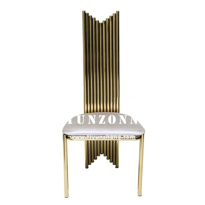 Longue arrière mariage en métal événement banquet chaises meubles modernes en acier inoxydable chaise de mariage