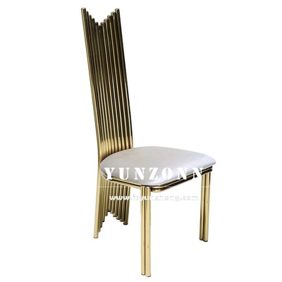 Longue arrière mariage en métal événement banquet chaises meubles modernes en acier inoxydable chaise de mariage