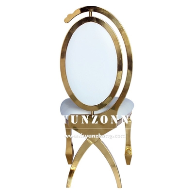Meubles d'hôtel de luxe à Dubaï bon marché en gros or en acier inoxydable banquet chaise de mariage pour la fête d'événement