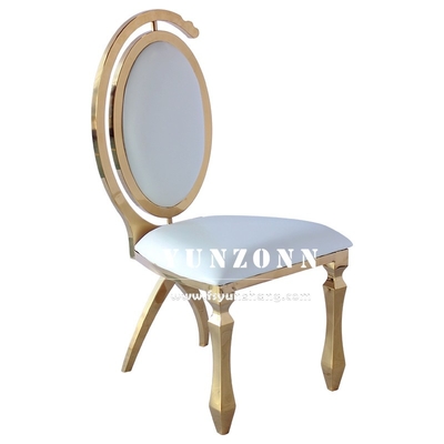 Meubles d'hôtel de luxe à Dubaï bon marché en gros or en acier inoxydable banquet chaise de mariage pour la fête d'événement