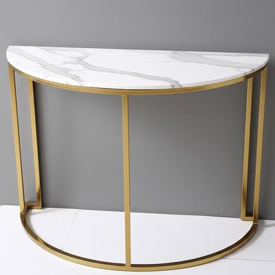 Dessus de marbre de Tableau de demi-lune de conception moderne et sofa de console d'or