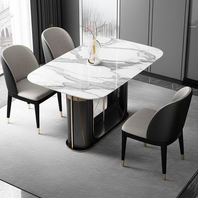 Tables de salle à manger modernes de luxe supérieures de marbre polies pour 4 personnes