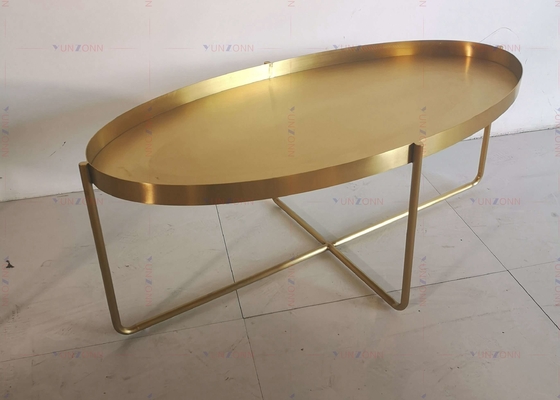 Acier inoxydable de la table basse D60xH50cm 201 latéraux d'or de Tableau de thé en métal