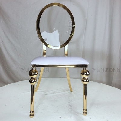 L'événement arrière acrylique préside diner les meubles de location d'or des chaises solides solubles