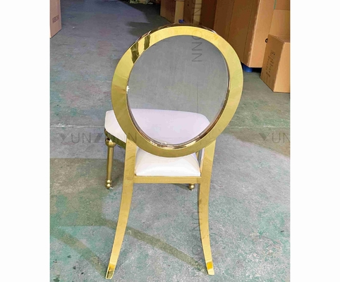 L'événement arrière acrylique préside diner les meubles de location d'or des chaises solides solubles