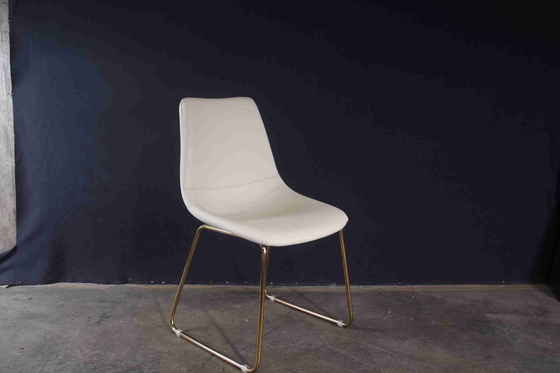 Le minimaliste moderne italien dinant la chaise a capitonné les jambes nordiques simples en métal de chaises de salle à manger
