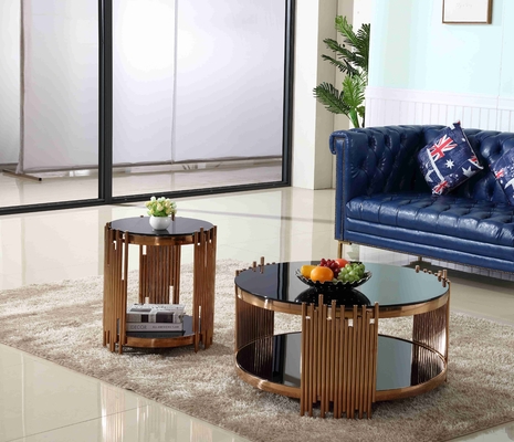 La table basse de thé d'or élégant de luxe moderne de Tableau a placé des meubles de salon