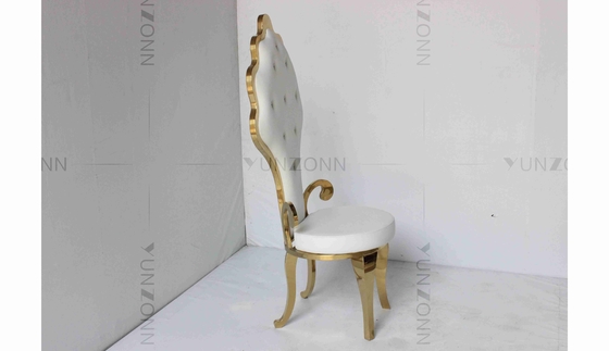 Chaise haute en or en acier inoxydable