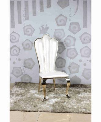 Chaise de banquet de mariage de trône d'événement d'acier inoxydable d'or avec des coussins