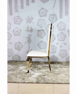 Chaise de banquet de mariage de trône d'événement d'acier inoxydable d'or avec des coussins