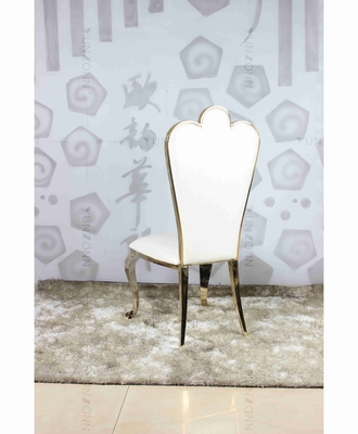 Chaise de banquet de mariage de trône d'événement d'acier inoxydable d'or avec des coussins