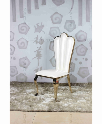 Chaise de banquet de mariage de trône d'événement d'acier inoxydable d'or avec des coussins
