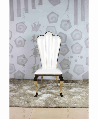 Chaise de banquet de mariage de trône d'événement d'acier inoxydable d'or avec des coussins