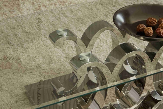 10 table de salle à manger moderne de Seaters solides solubles avec du verre trempé démontable