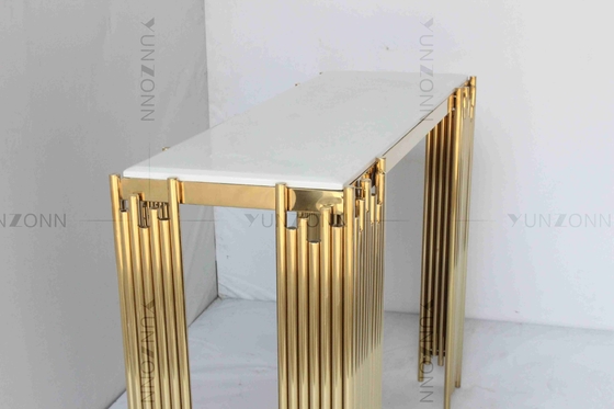 Meubles de luxe modernes tubulaires blancs et d'or de console de Tableau de mur de Cabinet d'étagère
