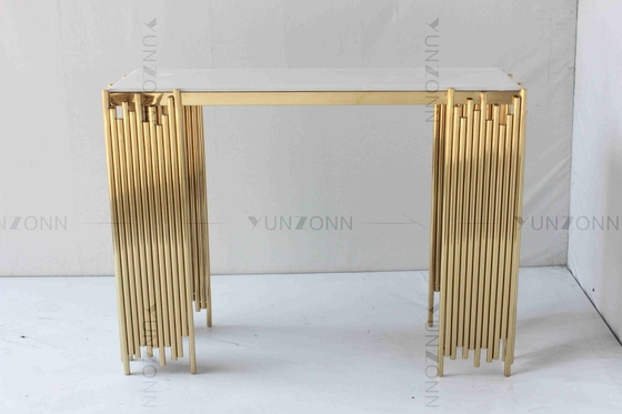 Meubles de luxe modernes tubulaires blancs et d'or de console de Tableau de mur de Cabinet d'étagère