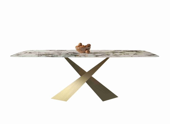 La petite chaise de table de salle à manger d'appartement de panneau lumineux de roche place l'ensemble en bronze de luxe de salle à manger de lumière moderne nordique