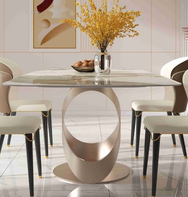 La chaise de table de salle à manger contemporaine de luxe place avec X la base inoxydable de Teel
