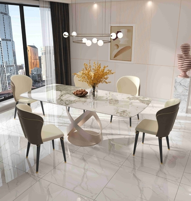 La chaise de table de salle à manger contemporaine de luxe place avec X la base inoxydable de Teel