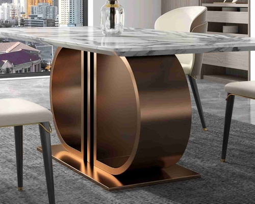 SUS meubles modernes de luxe de salle à manger de 12 de pied tables de salle à manger de lumière