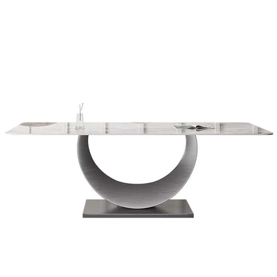 La chaise de table de salle à manger rectangulaire moderne place l'ensemble dinant supérieur de marbre nordique