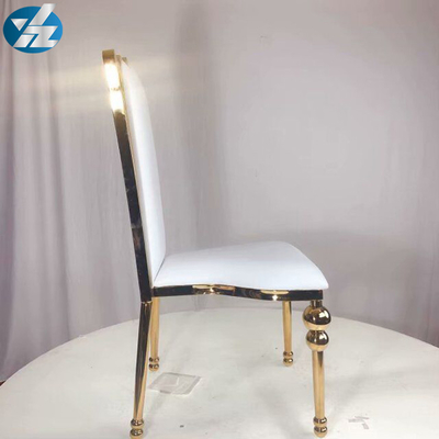 Or royal noir blanc d'acier inoxydable de chaise de banquet de mariage de chaise de couronne autour des jambes de chaise