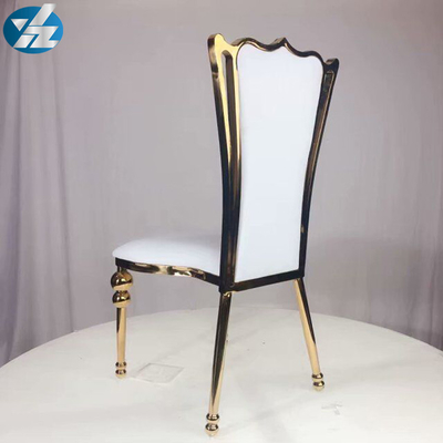 Or royal noir blanc d'acier inoxydable de chaise de banquet de mariage de chaise de couronne autour des jambes de chaise