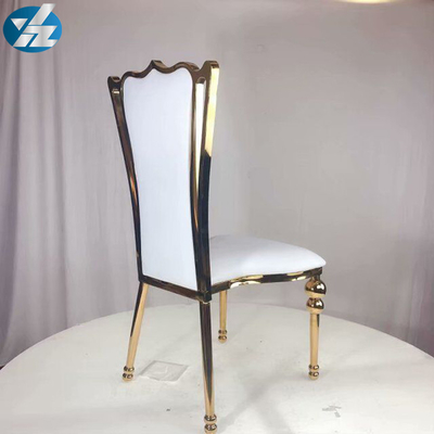 Or royal noir blanc d'acier inoxydable de chaise de banquet de mariage de chaise de couronne autour des jambes de chaise