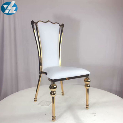 Or royal noir blanc d'acier inoxydable de chaise de banquet de mariage de chaise de couronne autour des jambes de chaise