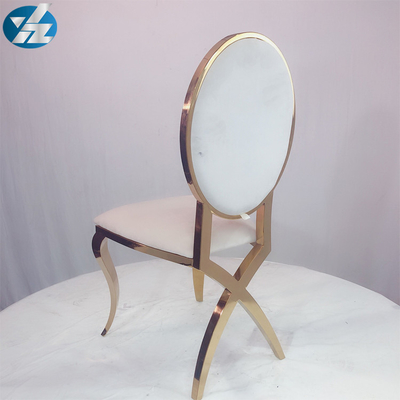 Chaise l'épousant blanche élégante de banquet de velours de chaise de jambes arrières croisées de Chrome