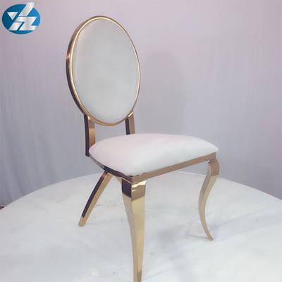 Chaise l'épousant blanche élégante de banquet de velours de chaise de jambes arrières croisées de Chrome