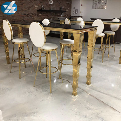 La haute chaise arrière ronde de Tableau de bar de barre de selles a placé l'acier inoxydable