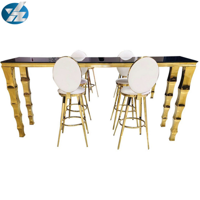 La haute chaise arrière ronde de Tableau de bar de barre de selles a placé l'acier inoxydable