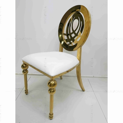 Chaise l'épousant en cuir l'épousant empilable classique d'acier inoxydable de chaise de banquet