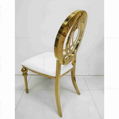 Chaise l'épousant en cuir l'épousant empilable classique d'acier inoxydable de chaise de banquet