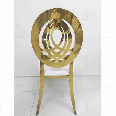 Chaise l'épousant en cuir l'épousant empilable classique d'acier inoxydable de chaise de banquet