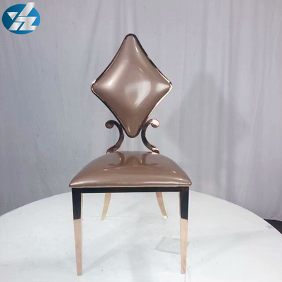 Blanc de luxe d'OEM de 50X55X107 solides solubles Diamond Wedding Golden Dining Chair