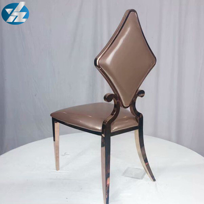 Blanc de luxe d'OEM de 50X55X107 solides solubles Diamond Wedding Golden Dining Chair