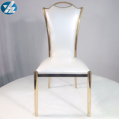 La chaise de banquet de mariage de Chrome solides solubles a tapissé la chaise de salle à manger d'or