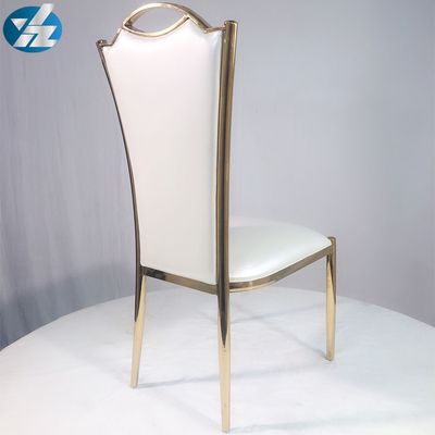 La chaise de banquet de mariage de Chrome solides solubles a tapissé la chaise de salle à manger d'or