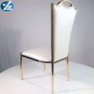 La chaise de banquet de mariage de Chrome solides solubles a tapissé la chaise de salle à manger d'or