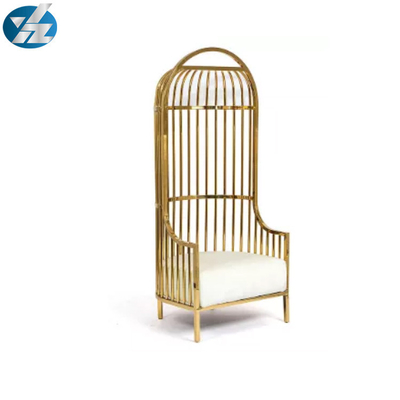 Acier inoxydable de Chairs 10KGS 201 colorés de jeunes mariés de chaise de cage à oiseaux d'or