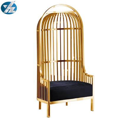 Acier inoxydable de Chairs 10KGS 201 colorés de jeunes mariés de chaise de cage à oiseaux d'or