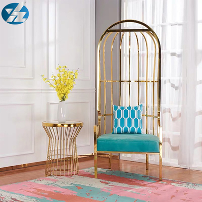 Acier inoxydable de Chairs 10KGS 201 colorés de jeunes mariés de chaise de cage à oiseaux d'or