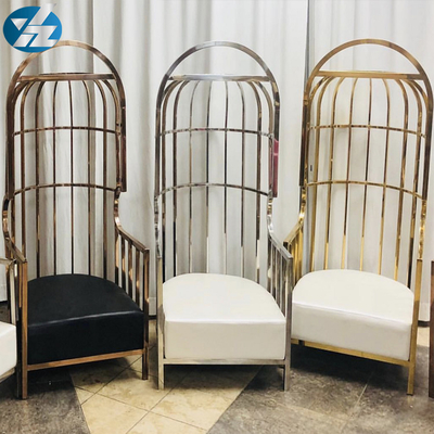 Acier inoxydable de Chairs 10KGS 201 colorés de jeunes mariés de chaise de cage à oiseaux d'or