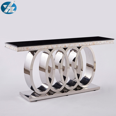 Table de salle à manger supérieure en verre noire L200xW100xH75cm de tables de salle à manger modernes de luxe lourdes de base