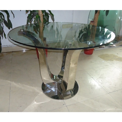 Table de salle à manger supérieure en verre moderne de luxe argentée fascinante antique des tables de salle à manger D150XH75