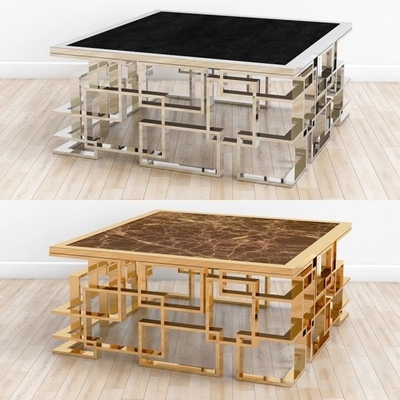 Table basse supérieure en verre de marbre de rond d'or avec la grève Deisgn de stockage