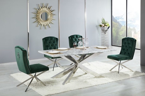 4 tables de salle à manger modernes de luxe de base croisée de personne pour le salon