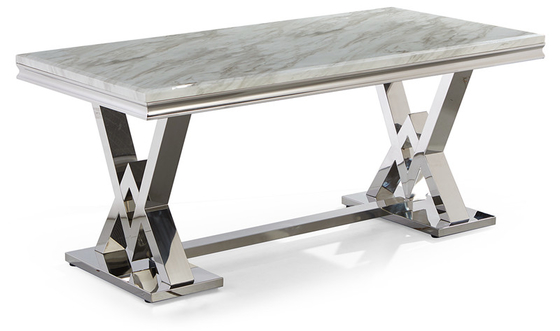 Restaurant Luxe moderne de marbre nordique de table de salle à manger de jambe d'acier inoxydable à extrémité élevé